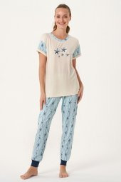 Deniz Yıldızı Baskılı Pijama Takımı - 2