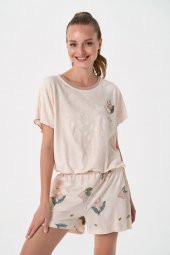 Kısa Kollu Şortlu Pijama Takımı - 2