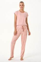 Kedi Nakışlı İkili Pijama Takımı thumbnail 2