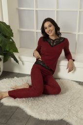 Termal Dantelli Pijama Takım - 1