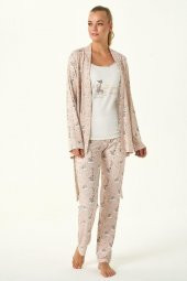 Fare Baskılı 3lü Pijama Takımı thumbnail 2