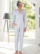 Blue Victoria Uzun Kollu Bayan Pijama Takımı thumbnail 3