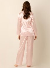 Uzun Kollu Saten Pijama Takımı - 1
