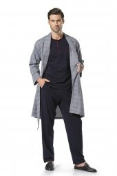 Damat Çeyiz Şortlu Bordo Pijama - 1