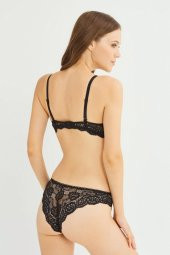 Kadın Bordo Destekli Balenli Dantel Sütyen Takım 122T_DOLU thumbnail 3