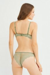 Kadın Yeşil Destekli Balenli Dantel Sütyen Takım 122T_DOLU thumbnail 4