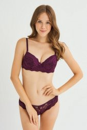 Kadın Destekli Balenli Dantel Sütyen Takım 122T_DOLU thumbnail 2