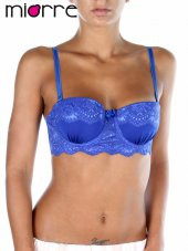 Push-Up Dolgulu Dantel Detaylı Straplez Sütyen - 1