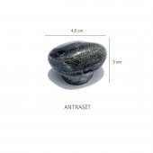 Porselen Antrasit Gri Taş Düğme Tek Vidalı Mobilya Dolap Kulp - 2