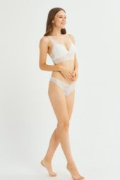 Kadın Haki Yeşil Perfero Desteksiz Dantelli Sütyen Külot Takım thumbnail 2