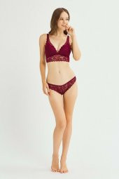 Kadın Haki Yeşil Perfero Desteksiz Dantelli Sütyen Külot Takım thumbnail 2