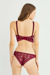 Kadın Haki Yeşil Perfero Desteksiz Dantelli Sütyen Külot Takım thumbnail 3