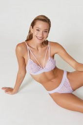 Velvet Dantelli Üçgen Pudra Bralet Takım thumbnail 5