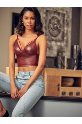 Kadın Bordo Deri Hafif Destekli Bralet Sütyen Külot Takım 309t thumbnail 1