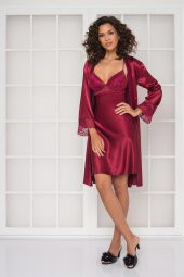 Saten Dantelli Gecelik & Sabahlık Takım thumbnail 2