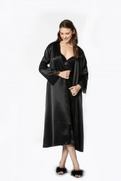 Saten Dantelli Gecelik & Sabahlık Takım thumbnail 1