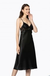 Saten Dantelli Gecelik & Sabahlık Takım thumbnail 3