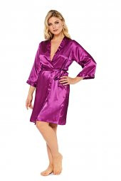 İpek Saten Mor Sabahlık thumbnail 2