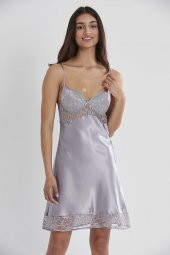 Saten Dantelli Gecelik & Sabahlık Takım thumbnail 4