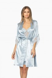 Saten Dantelli Gecelik & Sabahlık Takım thumbnail 2