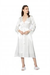 Saten Dantelli Gecelik & Sabahlık Takım - 1