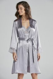 Saten Dantelli Gecelik & Sabahlık Takım thumbnail 2