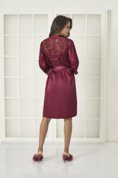 Saten Dantelli Gecelik & Sabahlık Takım thumbnail 3