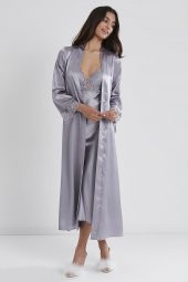 Saten Dantelli Gecelik & Sabahlık Takım thumbnail 1