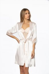 Saten Dantelli Gecelik & Sabahlık Takım thumbnail 2