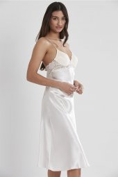 Saten Dantelli Gecelik & Sabahlık Takım - 6