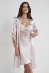 Saten Dantelli Gecelik & Sabahlık Takım thumbnail 2