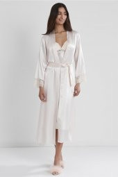 Saten Dantelli Gecelik & Sabahlık Takım - 1