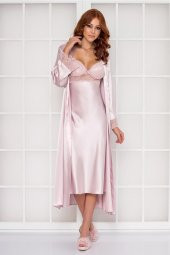 Saten Dantelli Gecelik & Sabahlık Takım thumbnail 2