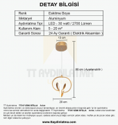 TT Aydınlatma TT317-ESK  Stilla Modeli Eskitme Boyalı Led Avize - 4