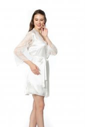 Saten Dantelli Gecelik & Sabahlık Takım thumbnail 1