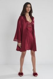 Saten Dantelli Gecelik & Sabahlık Takım thumbnail 1