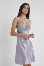 Saten Dantelli Gecelik & Sabahlık Takım thumbnail 5