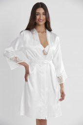 Saten Dantelli Gecelik & Sabahlık Takım thumbnail 3