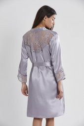 Saten Dantelli Gecelik & Sabahlık Takım thumbnail 3