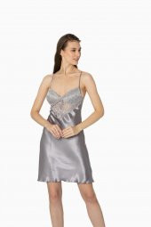 Saten Dantelli Gecelik & Sabahlık Takım - 1