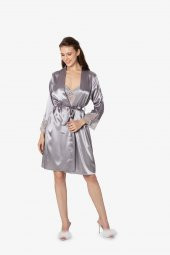 Saten Dantelli Gecelik & Sabahlık Takım - 2