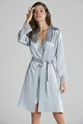 Saten Dantelli Gecelik & Sabahlık Takım thumbnail 2