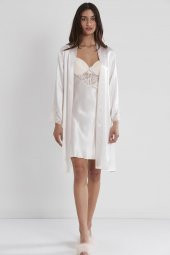 Saten Dantelli Gecelik & Sabahlık Takım thumbnail 1