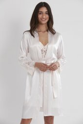 Saten Dantelli Gecelik & Sabahlık Takım thumbnail 2