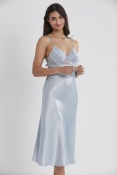 Saten Dantelli Gecelik & Sabahlık Takım thumbnail 6