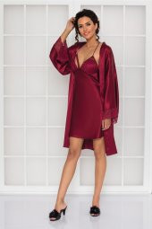 Saten Dantelli Gecelik & Sabahlık Takım thumbnail 2