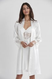 Saten Dantelli Gecelik & Sabahlık Takım - 2