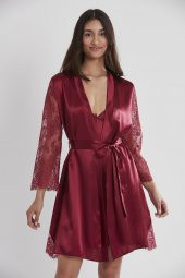 Saten Dantelli Gecelik & Sabahlık Takım thumbnail 2