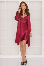 Saten Dantelli Gecelik & Sabahlık Takım thumbnail 2