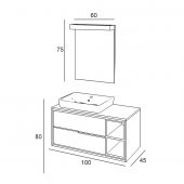 DENKO Matia 100 cm MDF Banyo Dolabı Alt Modülü - 3